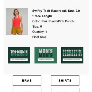 Lululemon swiftly tech racerback tank 2.0